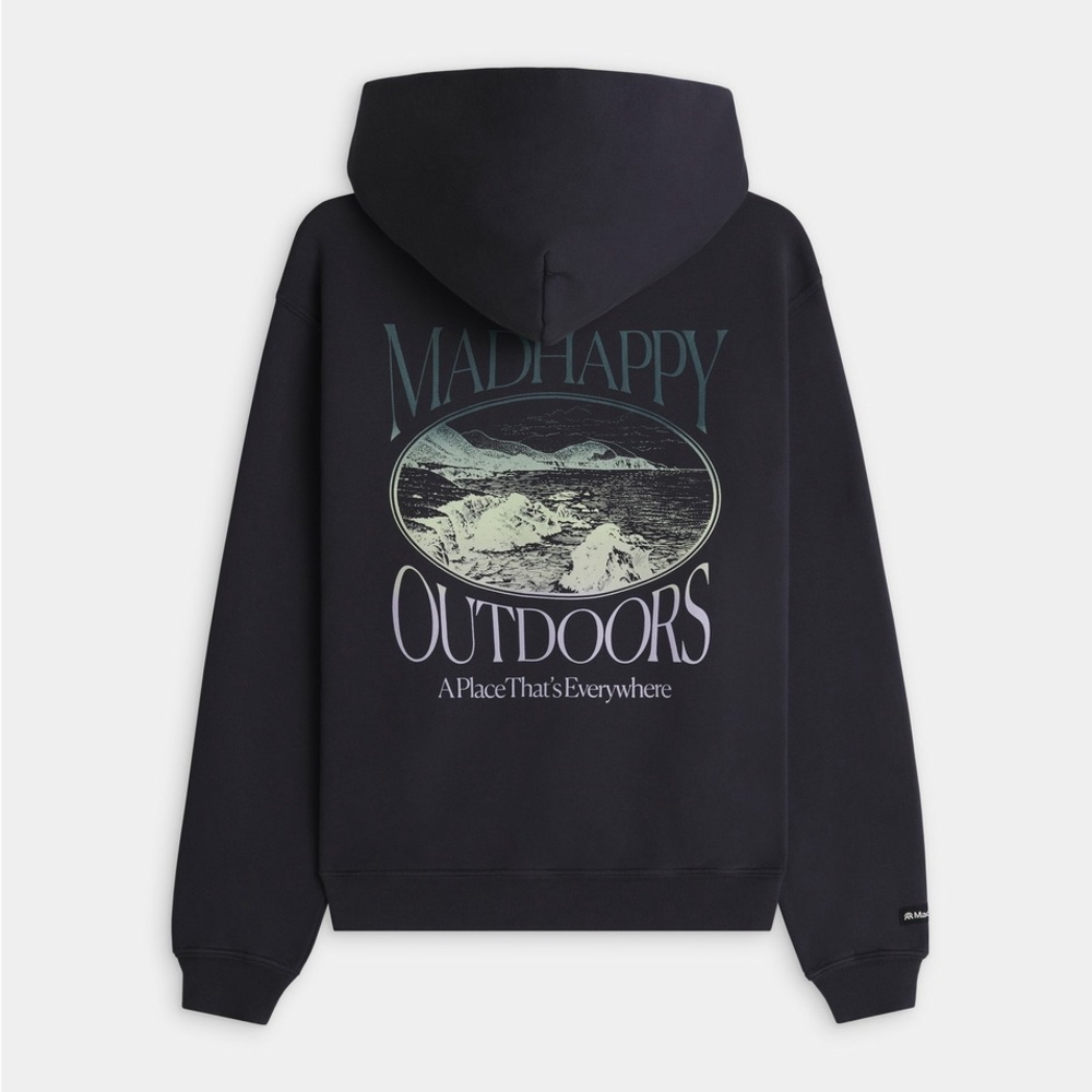 Mad Happy Navy Graphic Hoodie, Medium